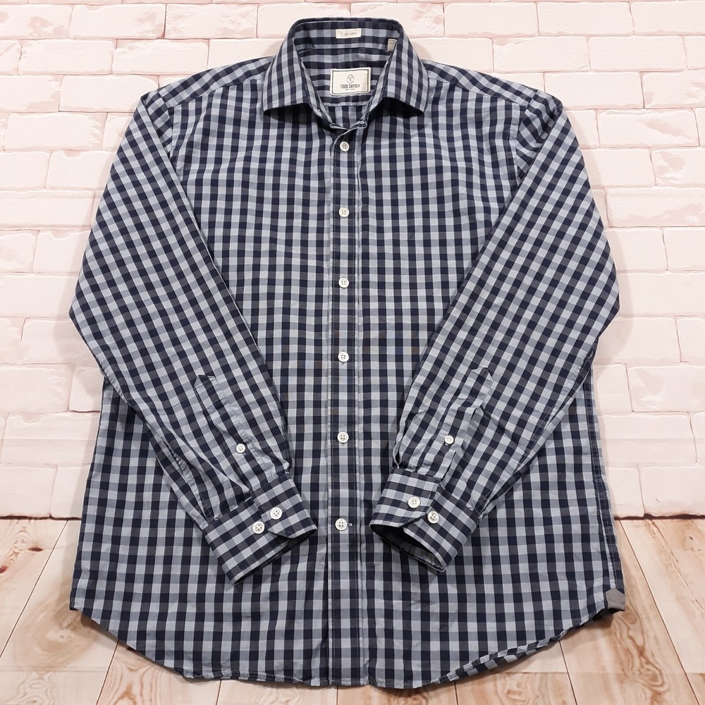 Todd Snyder Button Up Shirt Mens Size 15.5 I 32/33 Long Sleeve Blue Cotton